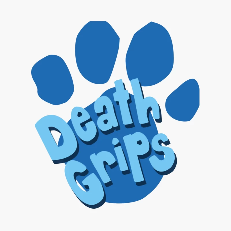 Death Grips Blue Paw Print Logo Design Cotton Tote Bag