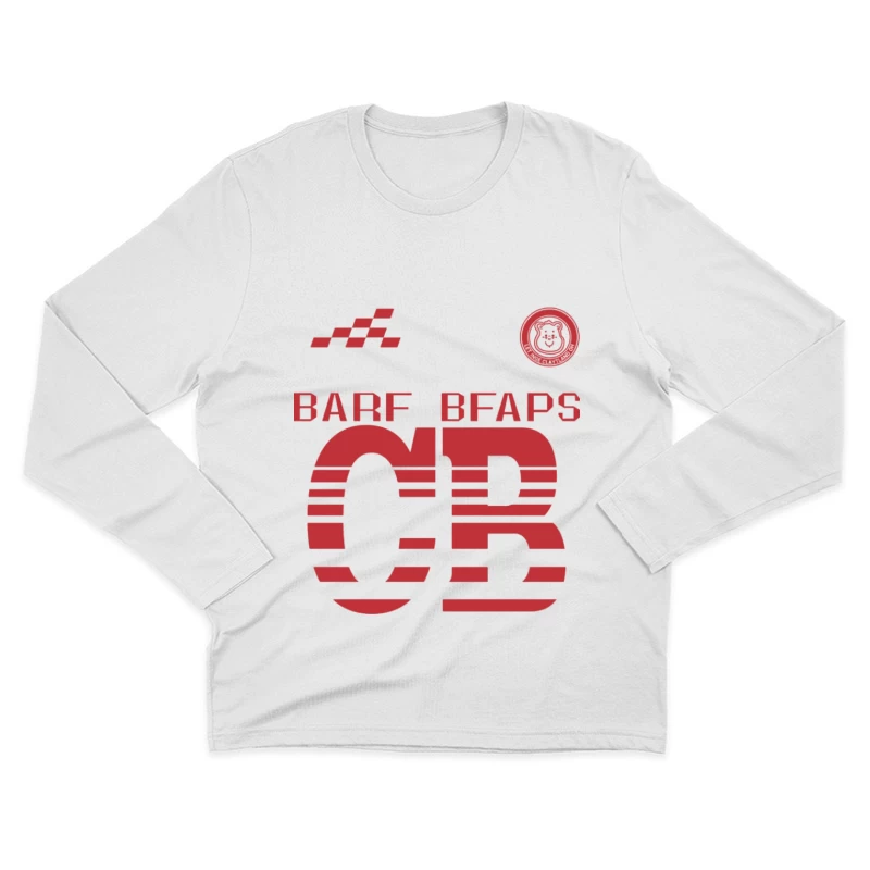 Rotes Textdesign mit CB-Motiv Herren Langarm T-Shirt