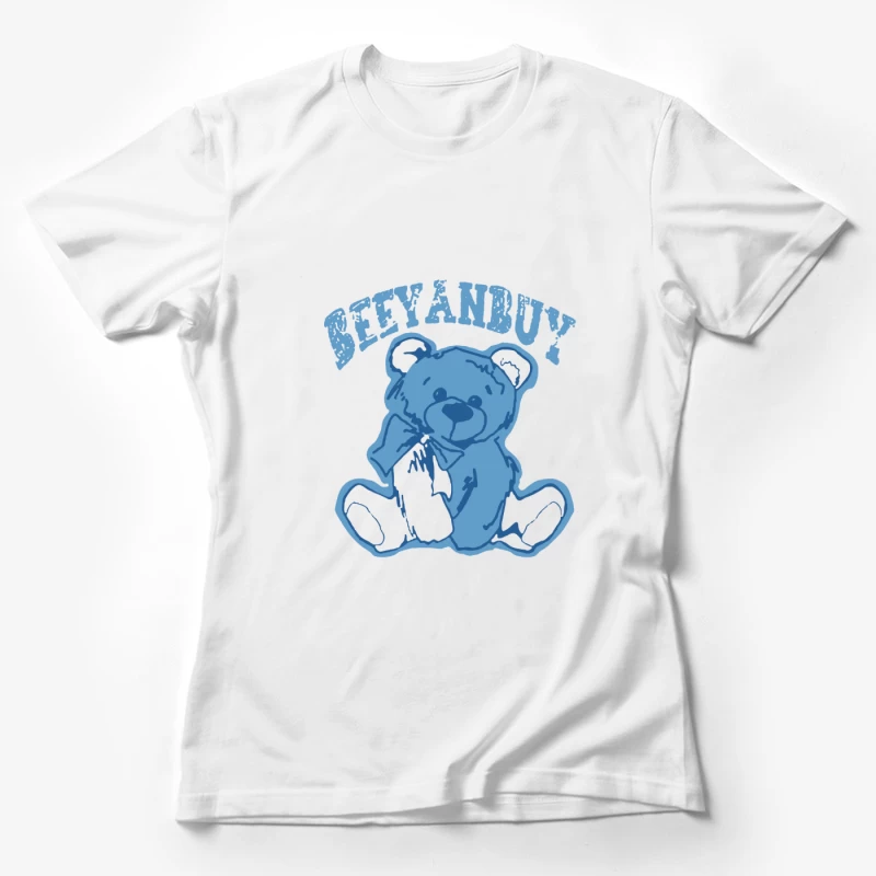 Blauer Teddybär Illustration Damen T-Shirt