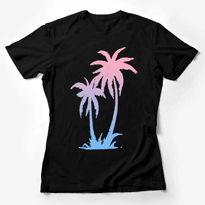 Pastellfarbene Palmen im Sonnenuntergang Damen T-Shirt