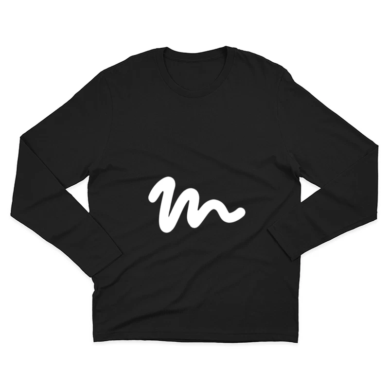 Logo de Vague en Blanc Homme Manches Longues T-Shirt