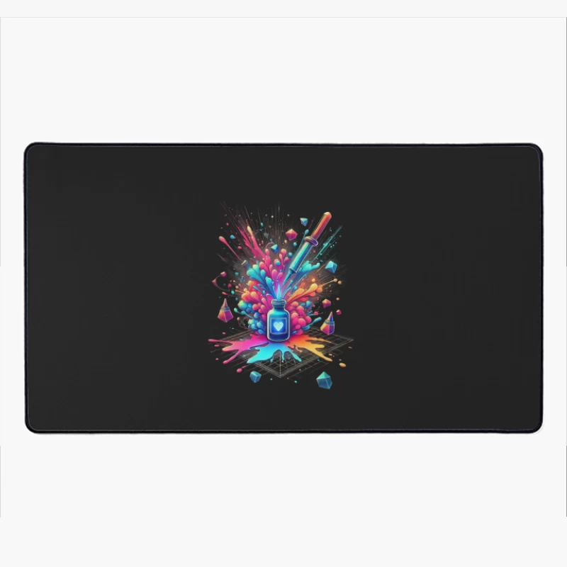 Magical Love Potion with Colorful Geometric Burst Desk Mat