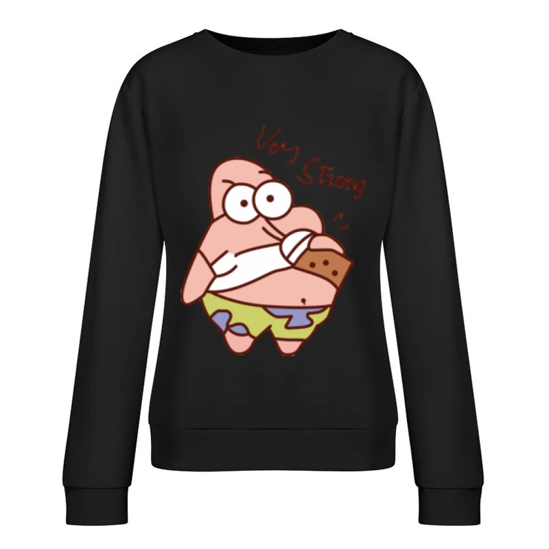 Starker Cartoon-Charakter mit Keks Damen Pullover Sweatshirt