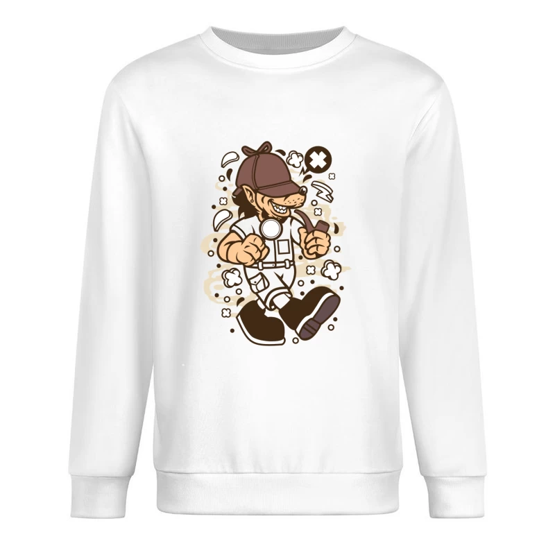 Chien détective avec pipe Homme Sweat-shirt à enfiler