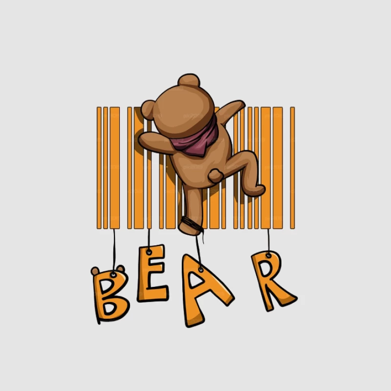 Teddybär auf Barcode Hintergrund Herren Pullover Hoodie