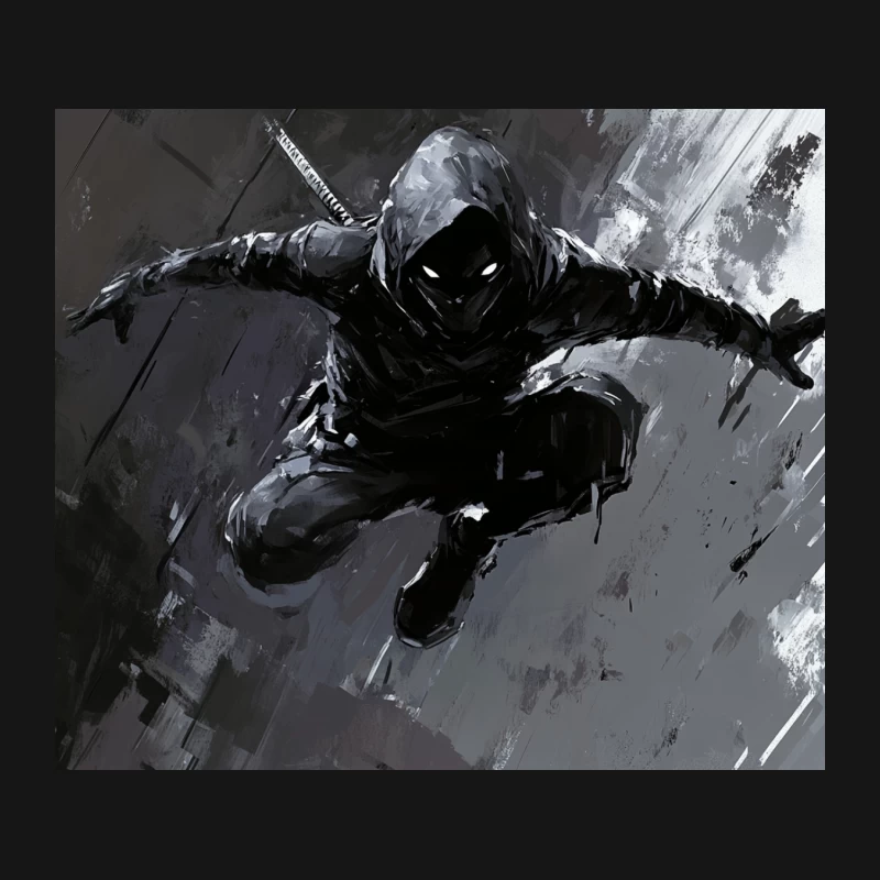 Stealthy Ninja Assassin Leaps Through Urban Shadows Mouse Pad