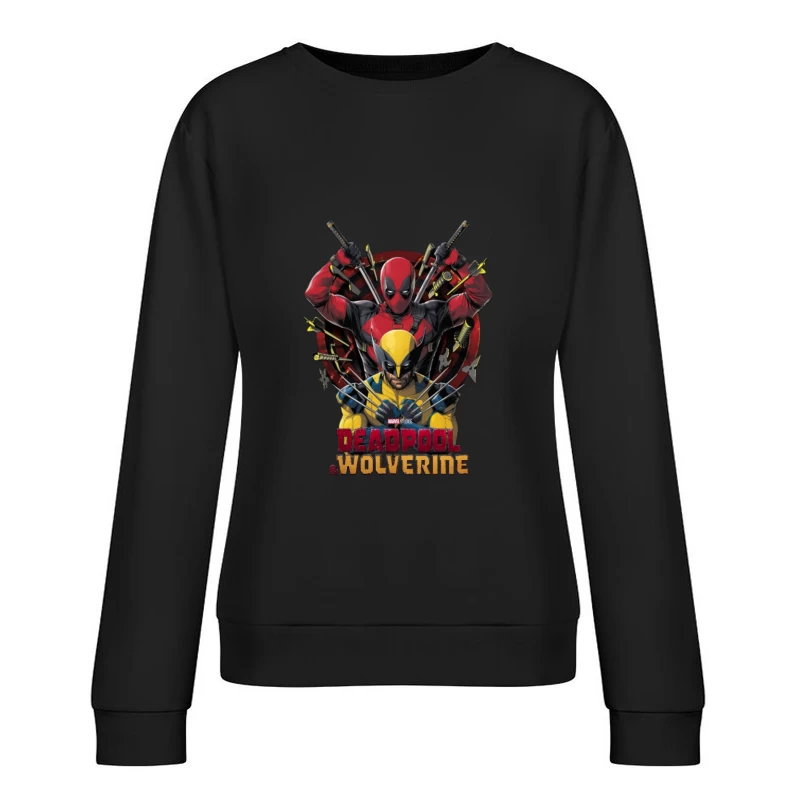 Deadpool and Wolverine Artwork Female Pullover Sweatshirt