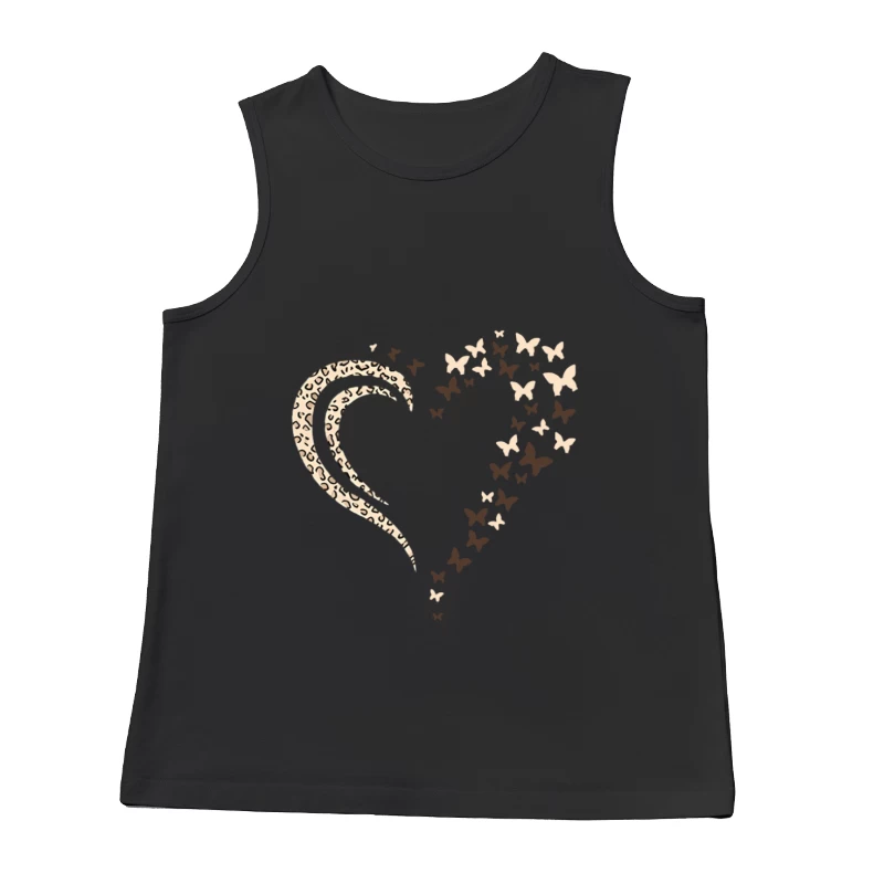 Herz mit Leopardenmuster und Schmetterlingen Herren Tanktops