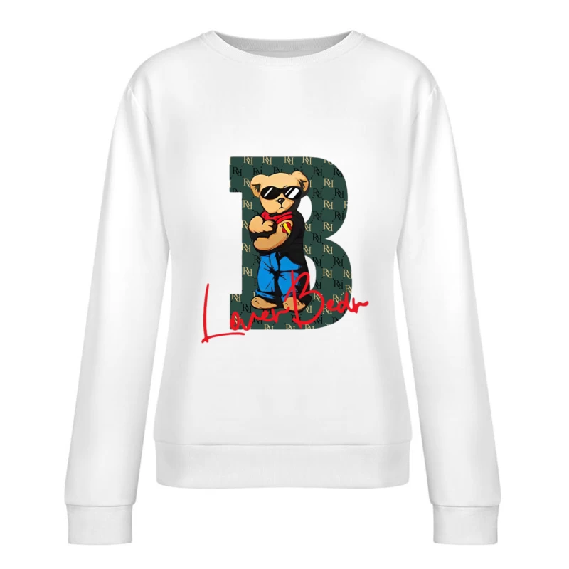 Stilvoller Bär mit Sonnenbrille Damen Pullover Sweatshirt