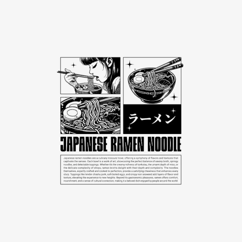 Illustration de Nouilles Instantanées Japonaises Femme Sweat-shirt à enfiler