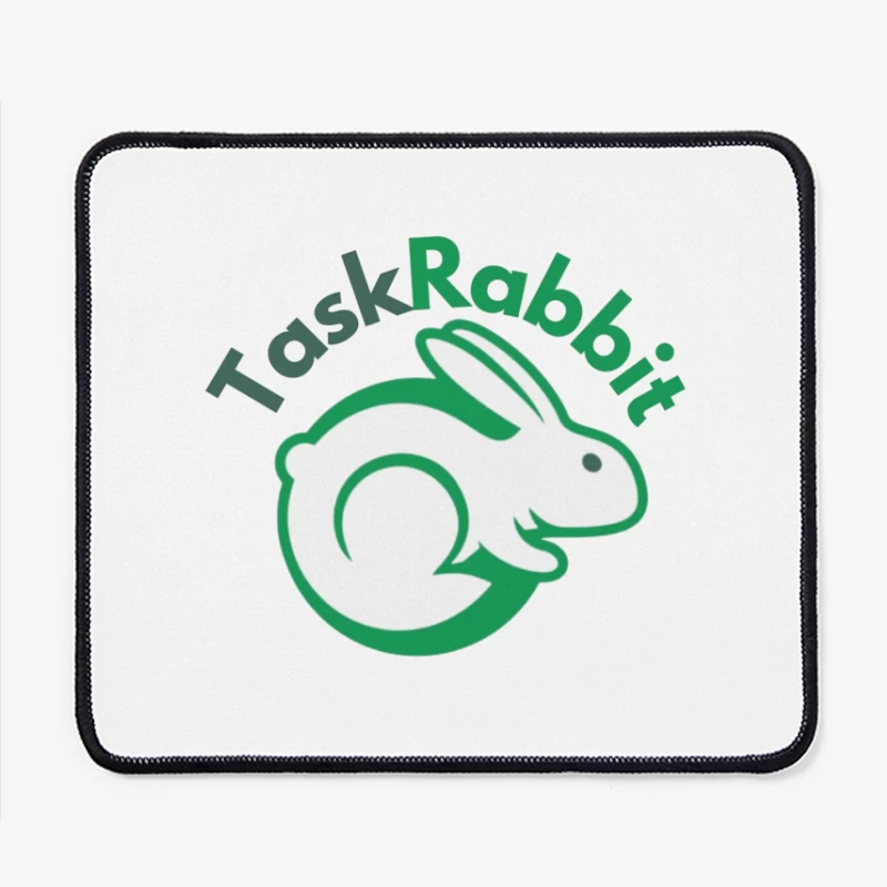 TaskRabbit Green Circular Rabbit Logo Design Mouse Pad