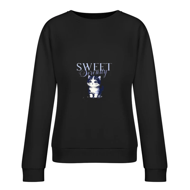 Süße Serenität Niedliches Kätzchen Illustration Damen Pullover Sweatshirt