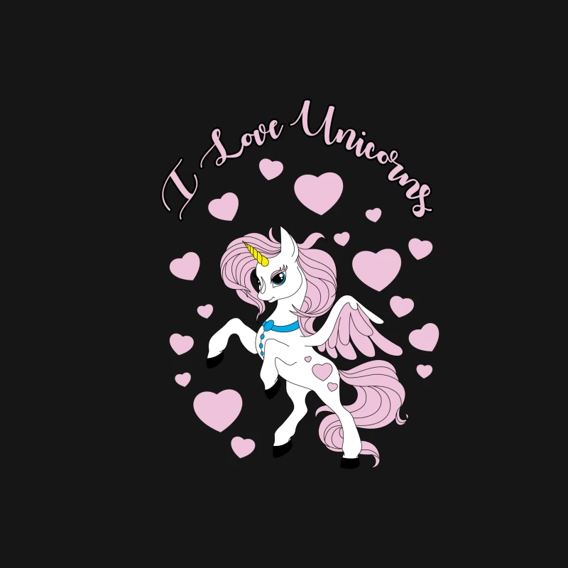 Niedliches Einhorn-Design mit Herzen Damen T-Shirt