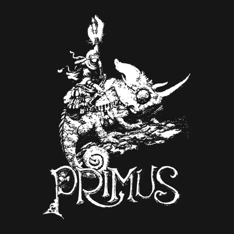 Abstract Swirling Typography: Primus Logo Design Female T-Shirt