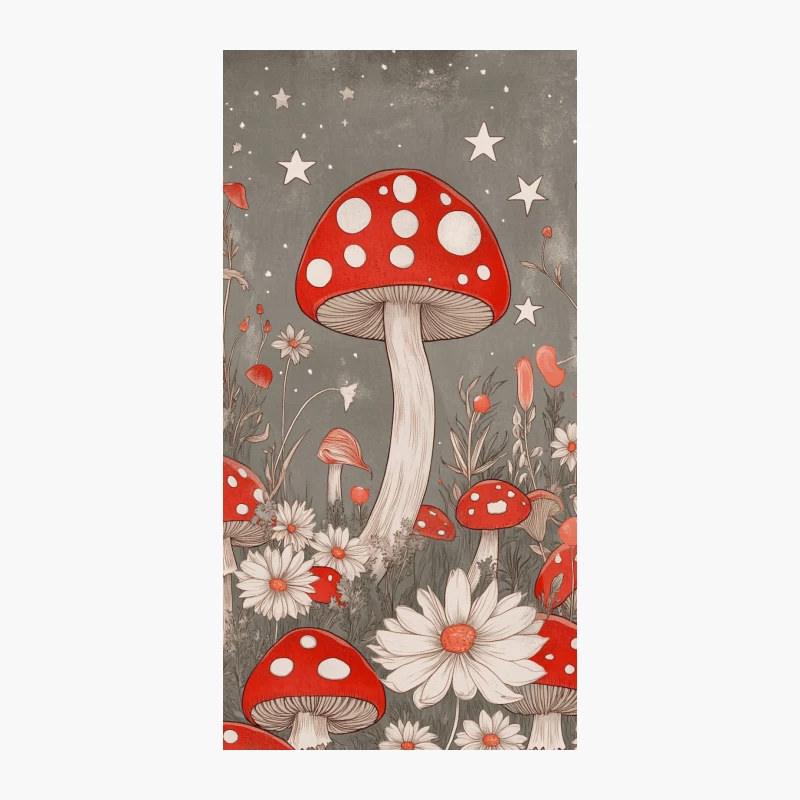 Whimsical Mushroom Fantasy in Starlit Nature iPhone Case