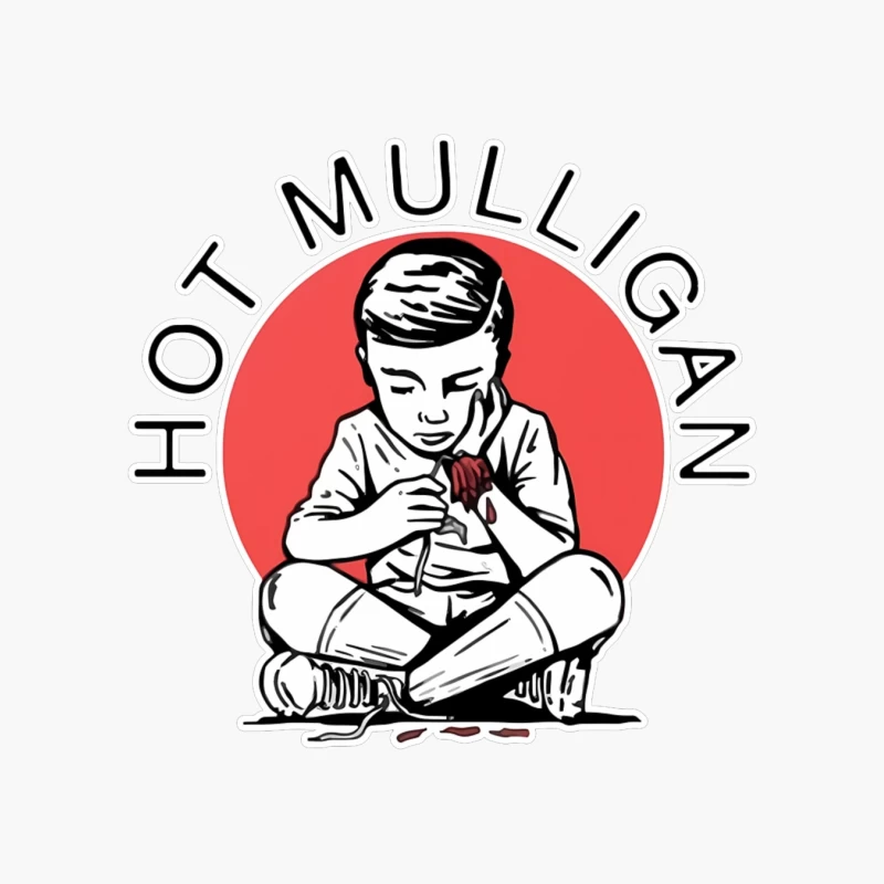 Hot Mulligan Band Logo with Retro Illustration Cotton Tote Bag