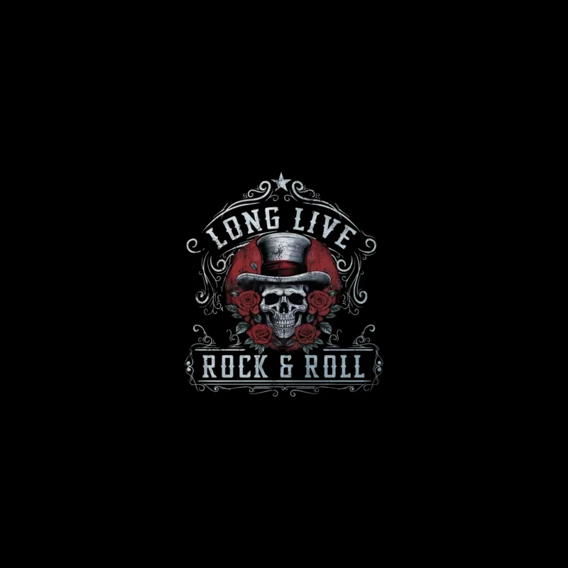 Long Live Rock and Roll Skull Design Desk Mat