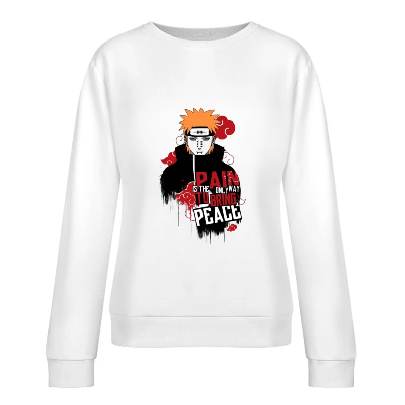 Anime Charakter mit Friedensbotschaft Damen Pullover Sweatshirt
