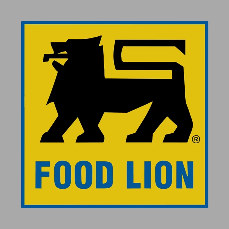 Food Lion Supermarket Chain Logo with Black Lion on Yellow Background Female Pullover Hoodie