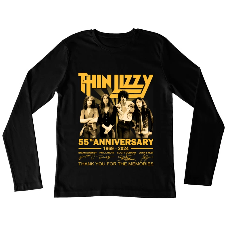 Thin Lizzy 55th Anniversary Commemorative Band Photo (1969-2024) Female Long Sleeve T-Shirt