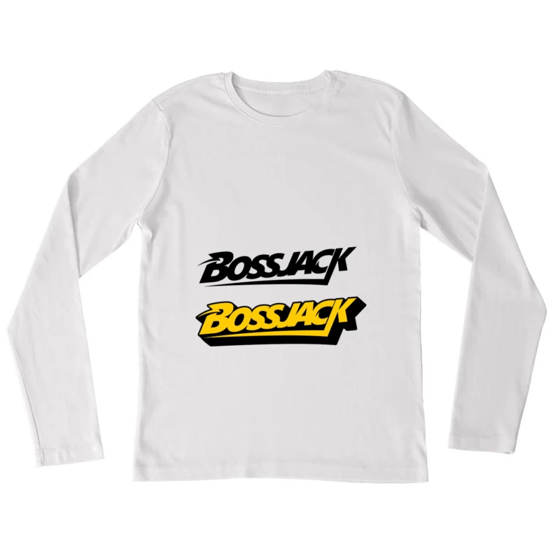 Bossjack-Logo in Gelb und Schwarz Damen Langarm T-Shirt