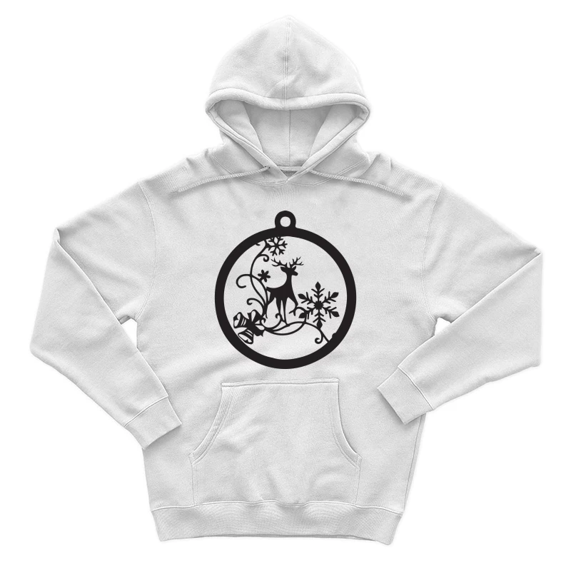Ornement de Noël avec renne et flocons Homme Sweat à capuche