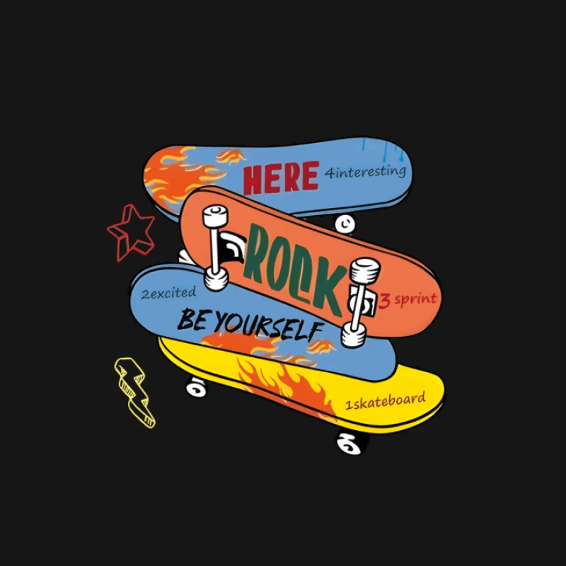 Skateboard-Design mit Flammen und Text Damen Langarm T-Shirt