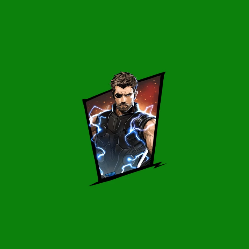 Superhero Character with Lightning Effects iPhone Case