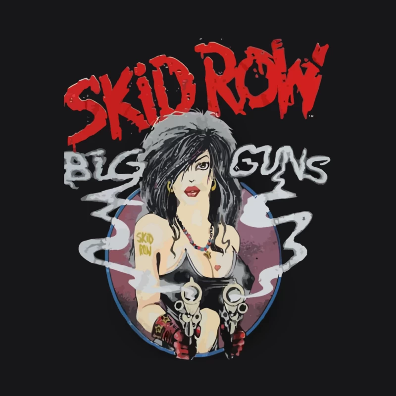 Skid Row Big Guns Vintage Rock Band Artwork Female Pullover Hoodie