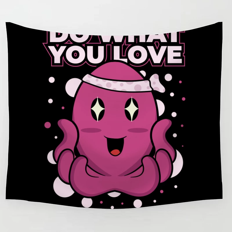 Playful Octopus Motivational Art Tapestry