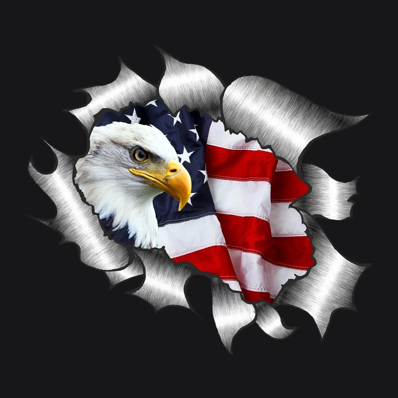 Adler vor amerikanischer Flagge Damen Pullover Hoodie