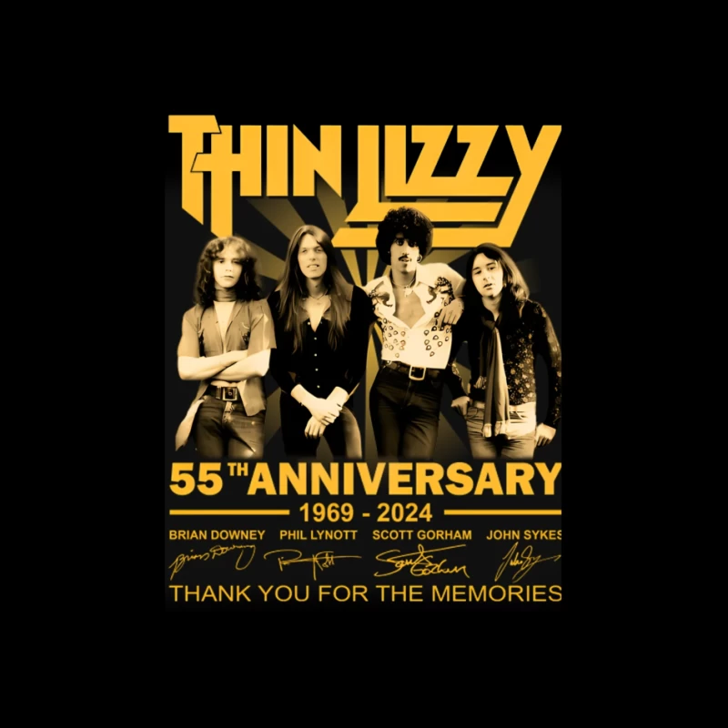 Thin Lizzy 55th Anniversary Commemorative Band Photo (1969-2024) Pin