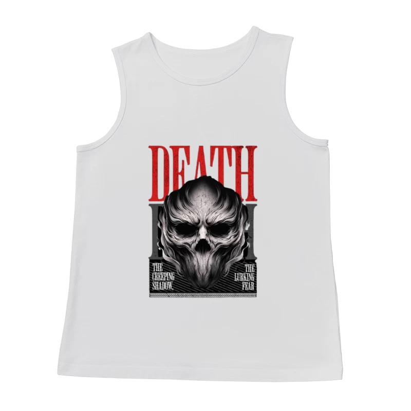 Gothic Death Skull with Red Typography Art Male Tank Top