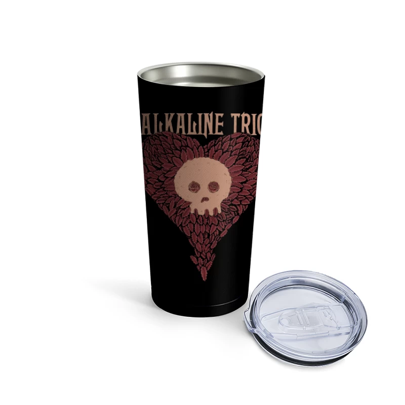 Alkaline Trio Gothic Heart Skull Logo Design Travel Mug