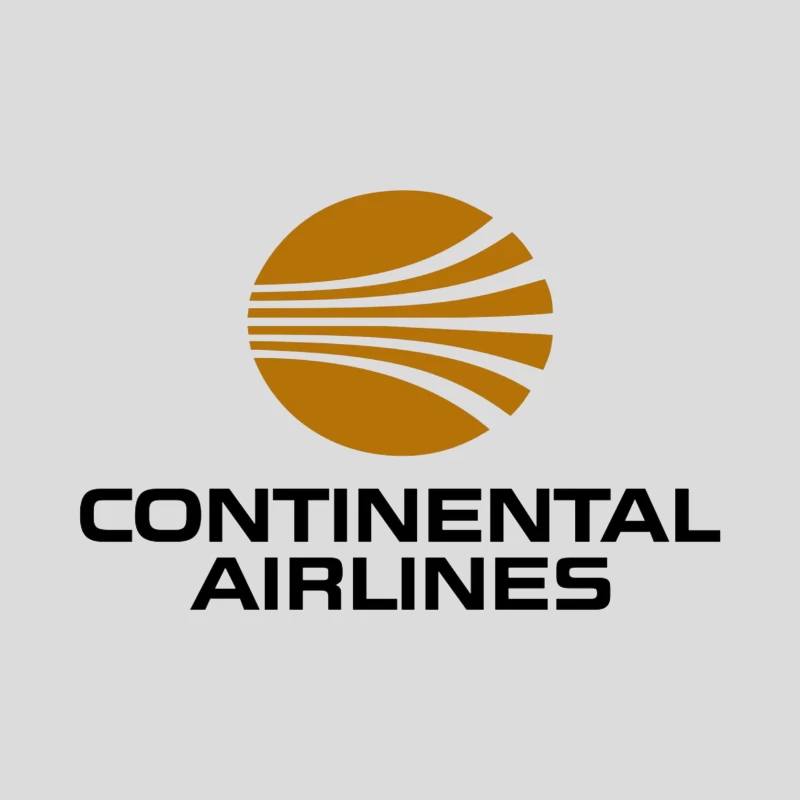 Continental Airlines Vintage Corporate Logo with Gold Globe Design Baseball Cap