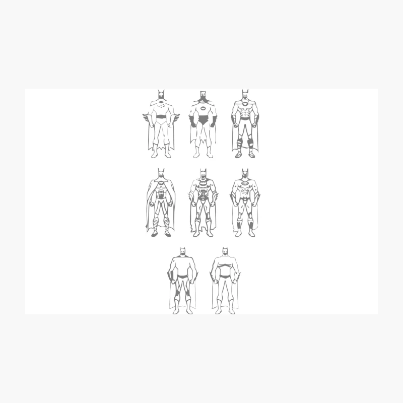 Batman Character Design Evolution: Superhero Costume Sketches Travel Mug