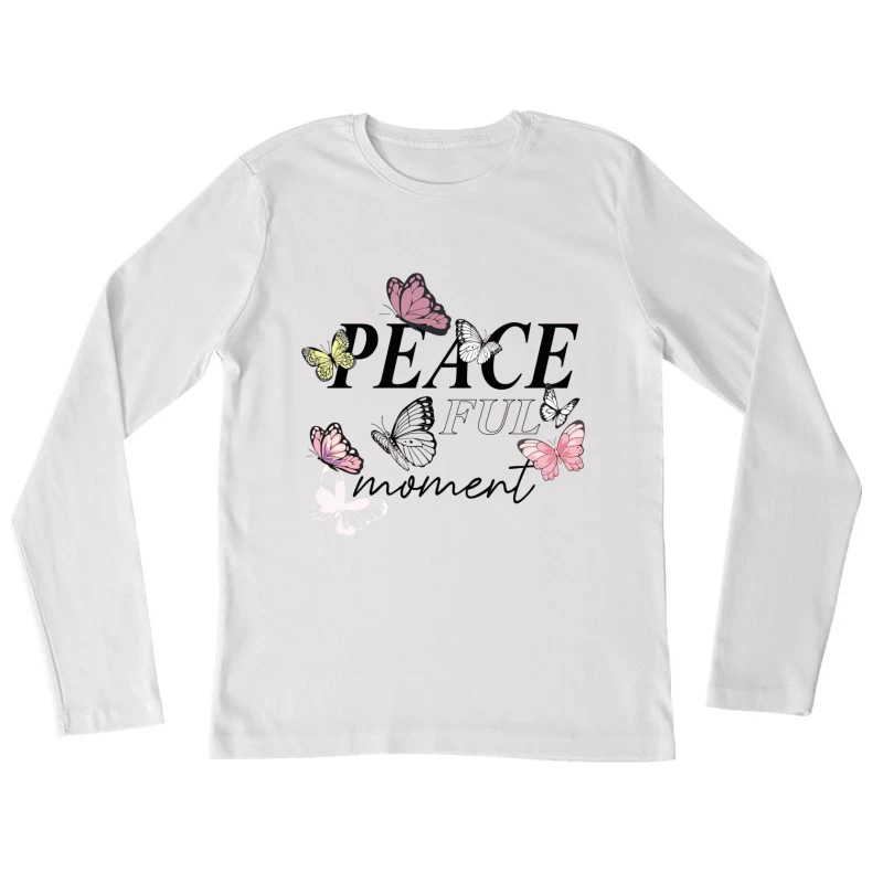 Peaceful Moment – Elegant Butterfly Serenity Female Long Sleeve T-Shirt