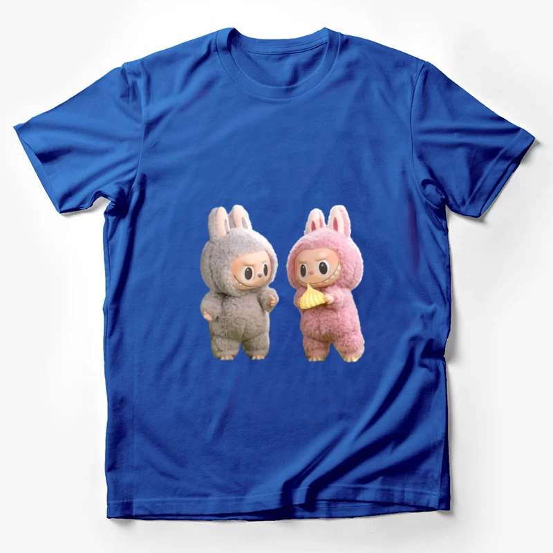 Niedliche Hasenfiguren mit Dessert Herren T-Shirt