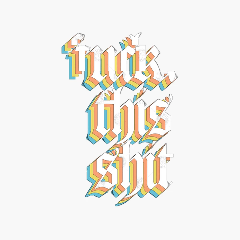 Fck This Sht 3 Glitch Artwork Cotton Tote Bag