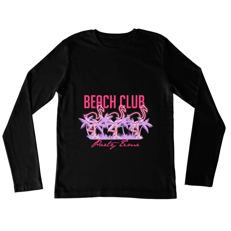 Soirée Club de Plage Flamant Femme Manches Longues T-Shirt