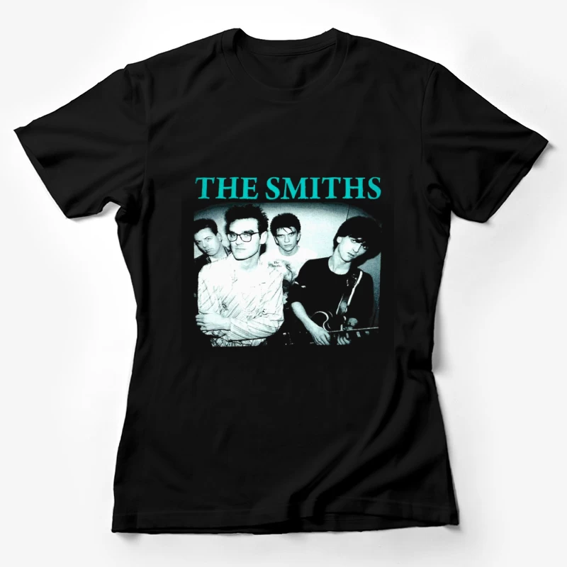 Iconic Black and White Portrait of The Smiths Alternative Rock Band Female T-Shirt