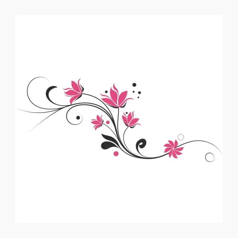 Elegant Pink Floral Swirl Design Pin