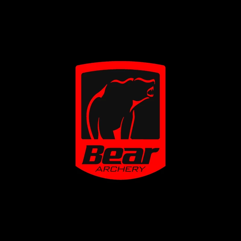 Bear Archery Company Red Logo Design Throw Pillow