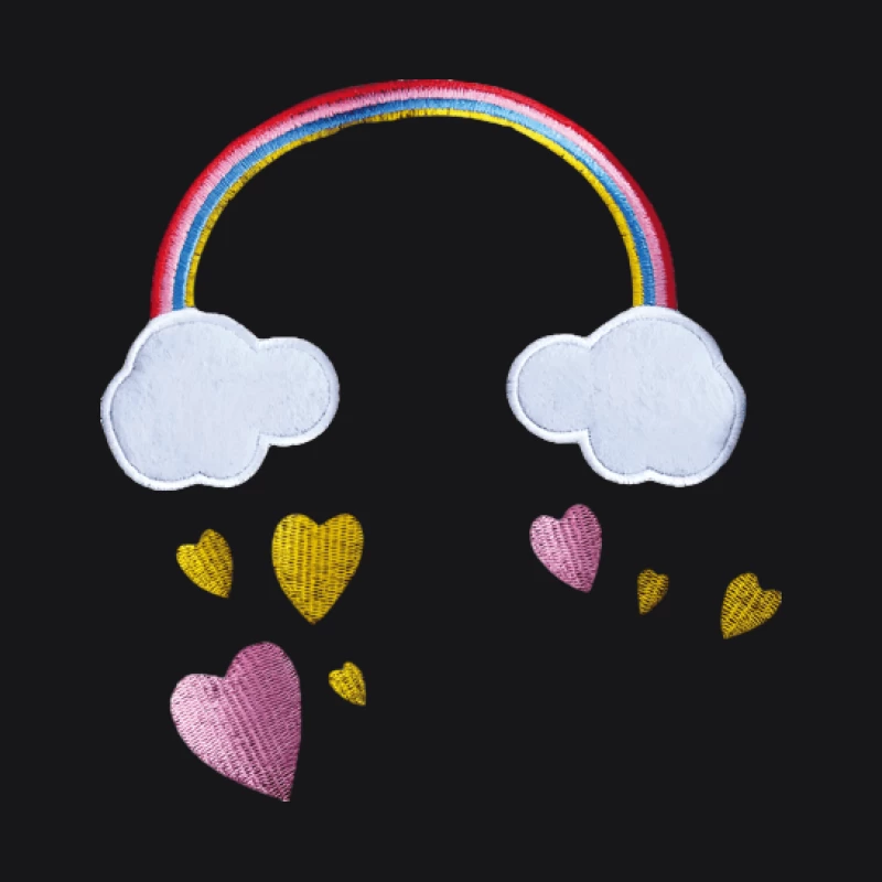 Regenbogen und Herzen Herren Pullover Hoodie