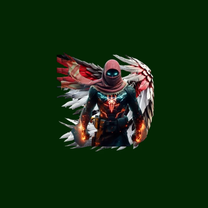 Superhero Character with Wings in Digital Art Throw Pillow