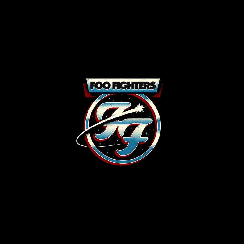 Foo Fighters Classic Circular Band Logo in Red and Blue Coffee Mug