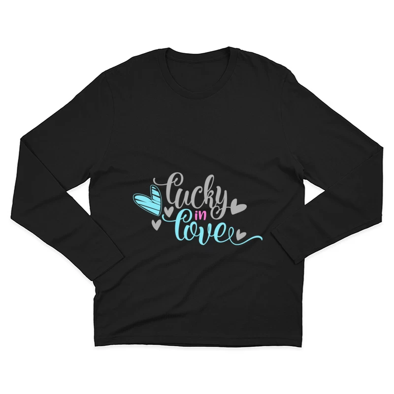 Motif chance amoureux avec cœurs Homme Manches Longues T-Shirt