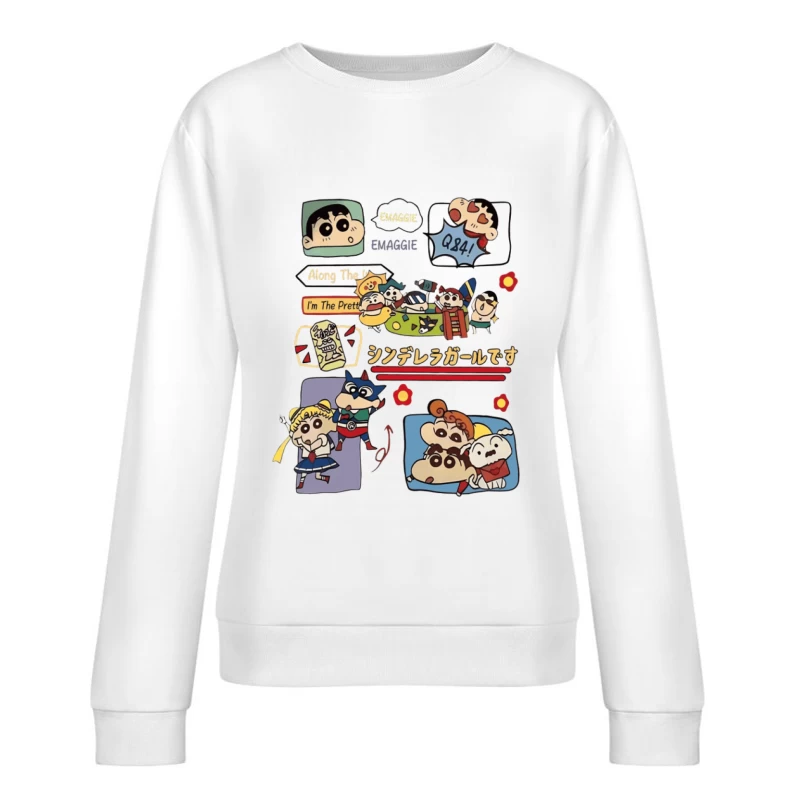 Lustige Anime-Charaktere und bunte Designs Damen Pullover Sweatshirt
