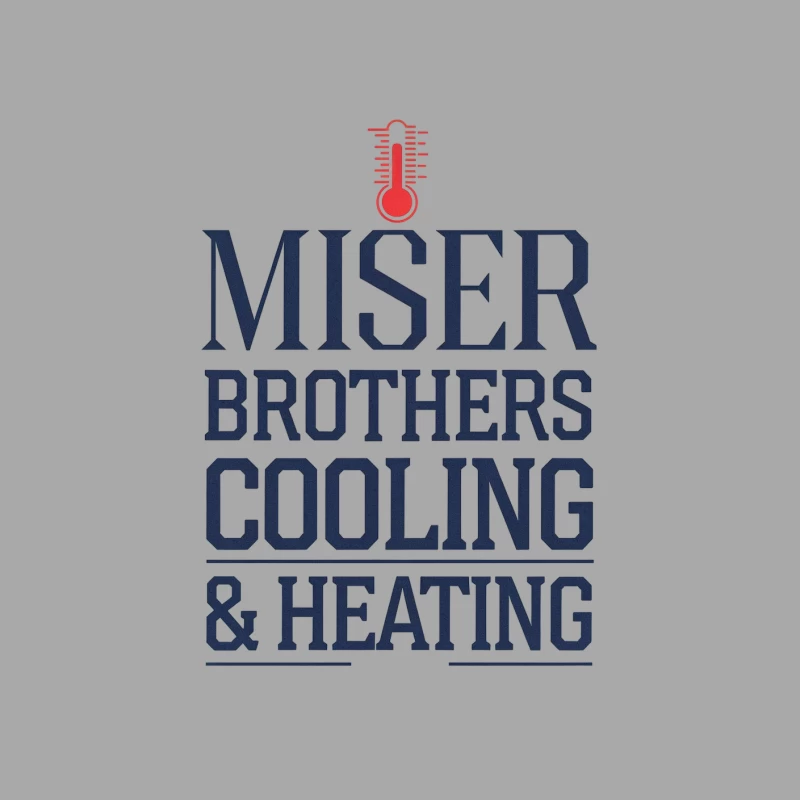 Miser Brothers Cooling & Heating HVAC Business Logo Male Pullover Hoodie