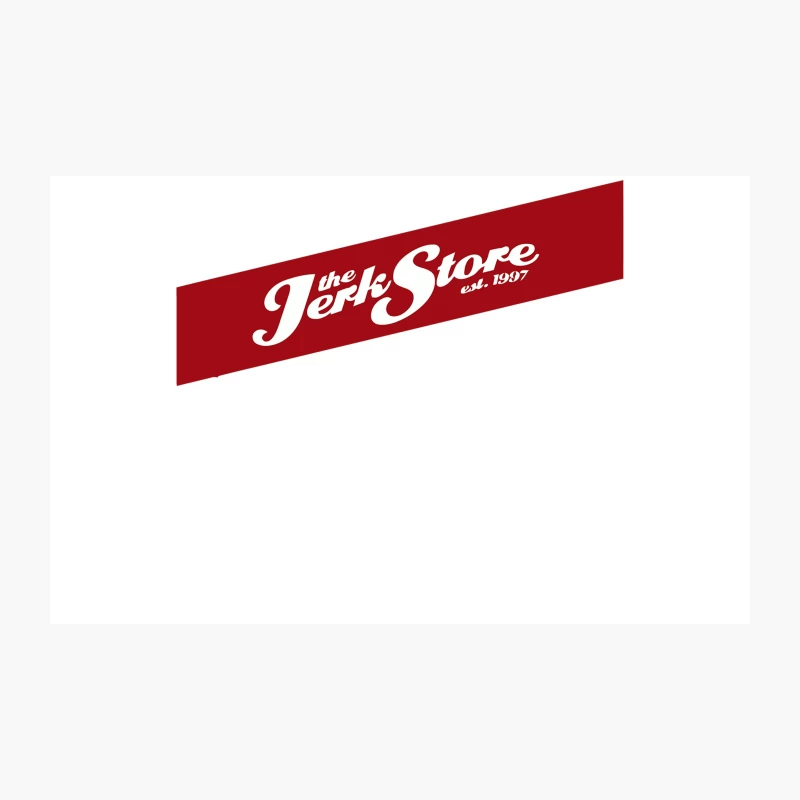 Vintage Red and White Logo of The Jerk Store Est. 1997 Travel Mug